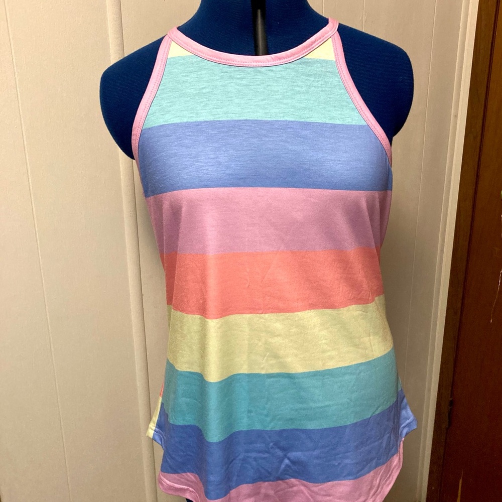 Pastel colorblock tank NWOT
